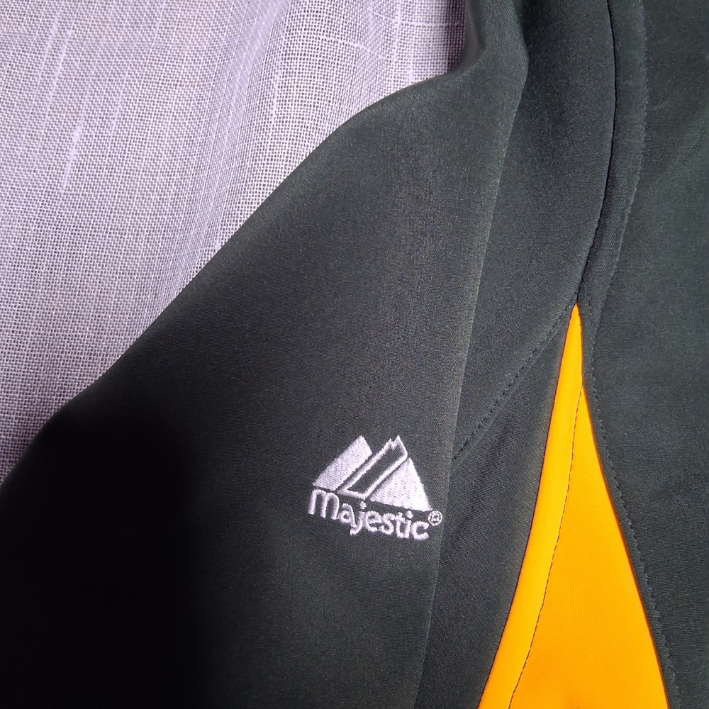Majestic Green and Yellow Athletics Jacket - Picture 6 of 11